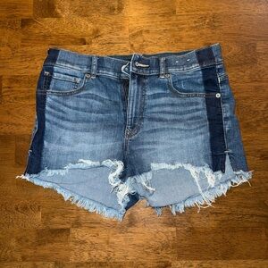 Express Distressed Blue Denim Shorts